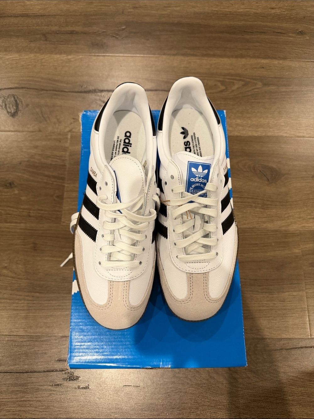 adidas Originals White, Black & Beige Samba-Inspired Sneakers